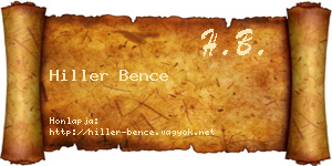 Hiller Bence névjegykártya